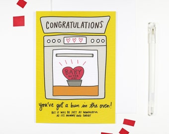 Congratulations You've Got A Bun In The Oven Card Pregnancy Card