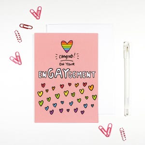 EnGAYgement Gay Engagement Card LGBT Gay Couple Same Sex Marriage