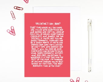 Valentine's Day Huh? Anti Valentine Card for people who don't like Valentine's Day