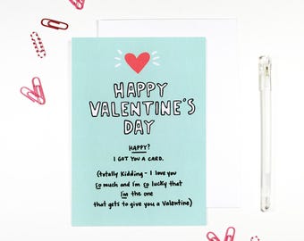 Happy Valentine's Day I Got You A Card Card Romantic Valentine Romantic Card Anti Valentine's Day