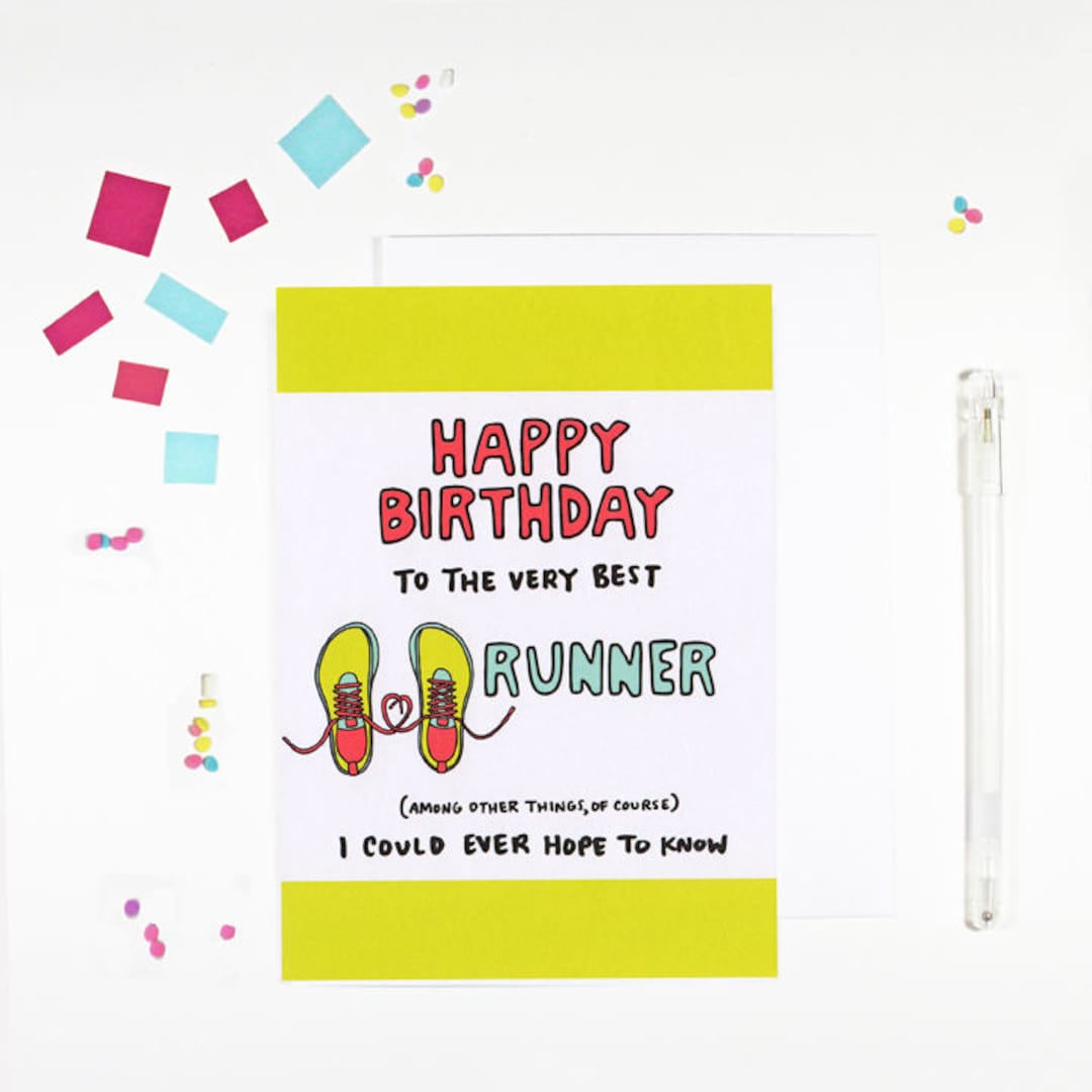 Happy Birthday Runner Geburtstagskarte für Läufer Jogger Etsy.de