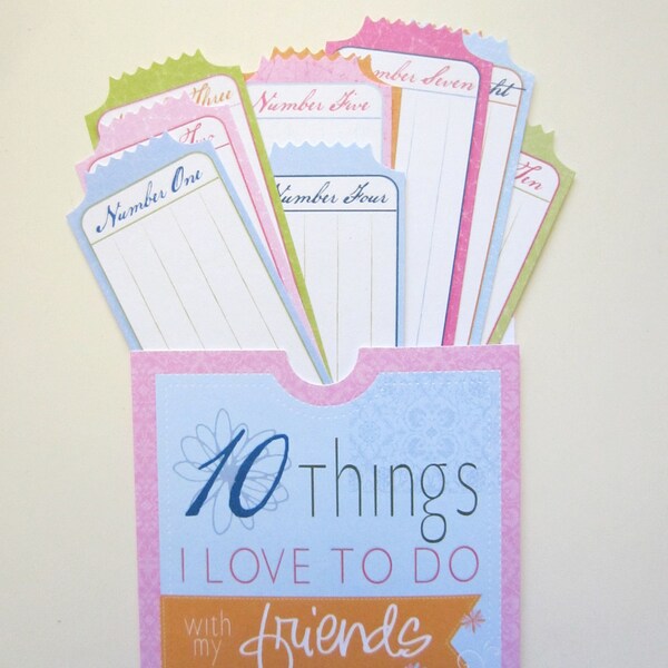Ten Things I Love to Do with my Friends - Journaling Spot/ Love Tags/ Scrapbook Embellishment Spring Summer