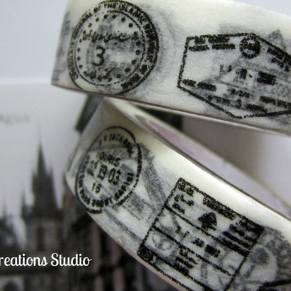 Washi Tape Travel Vintage Inspired Paper Tape Postmark Airmail Postal (Limited Quantity Available)