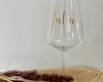 Weinglas personalisiert mit Namen | Glas mit Wunschtext | personalisiertes  Geschenk | Geburtstag | JGA | Hochzeit | Geschenkidee