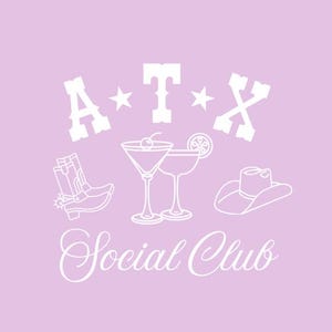 Austin, Texas Social Club - canvassjabloon voor vrijgezellenfeesten en -evenementen - aanpasbaar en afdrukbaar!