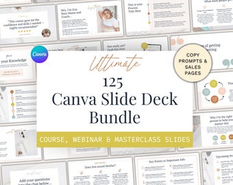 Slide Deck Template Canva, Webinar, Masterclass, Presentation Slides, Coach, Course Creator Slide Templates.
