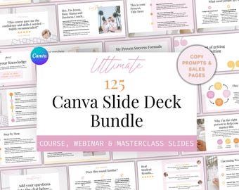 Slide Deck Template Canva, Webinar, Masterclass, Presentation Slides, Coach, Course Creator Slide Templates.