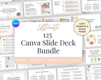 Slide Deck Template Canva, Webinar, Masterclass, Presentation Slides, Coach, Course Creator Slide Templates.