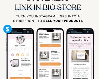 Systeme io Link in Bio, Instagram Links Template, Linktree, Stan Store Style Funnel, Landing Page Website, Digital Product Sales Page.