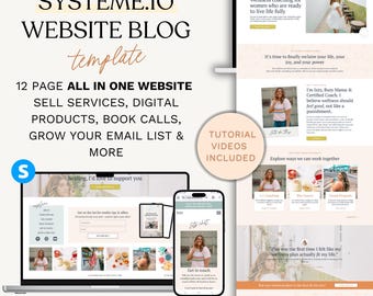 Systeme.io Website Template for Coaches, Service Providers & Course Creators. Feminine, Modern, Funnel + Sales Page Design. Premium Website.