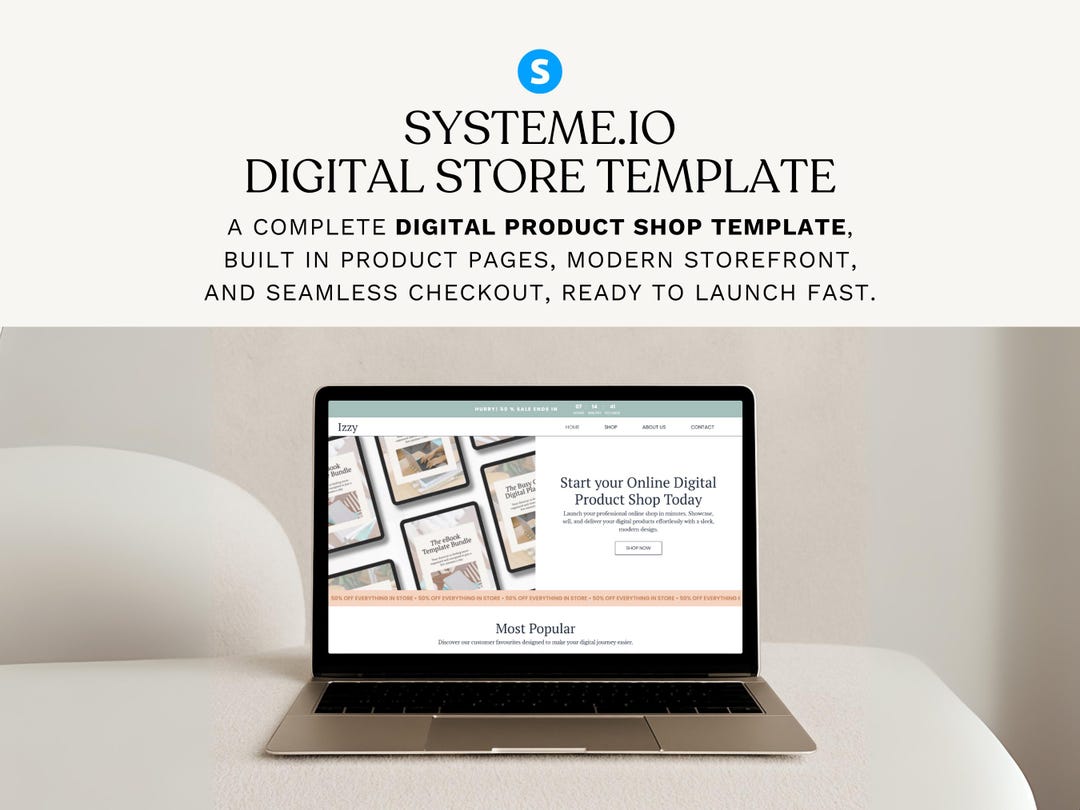 Systeme.io Digital Product Store Template. Shopify Style Online Shop ...
