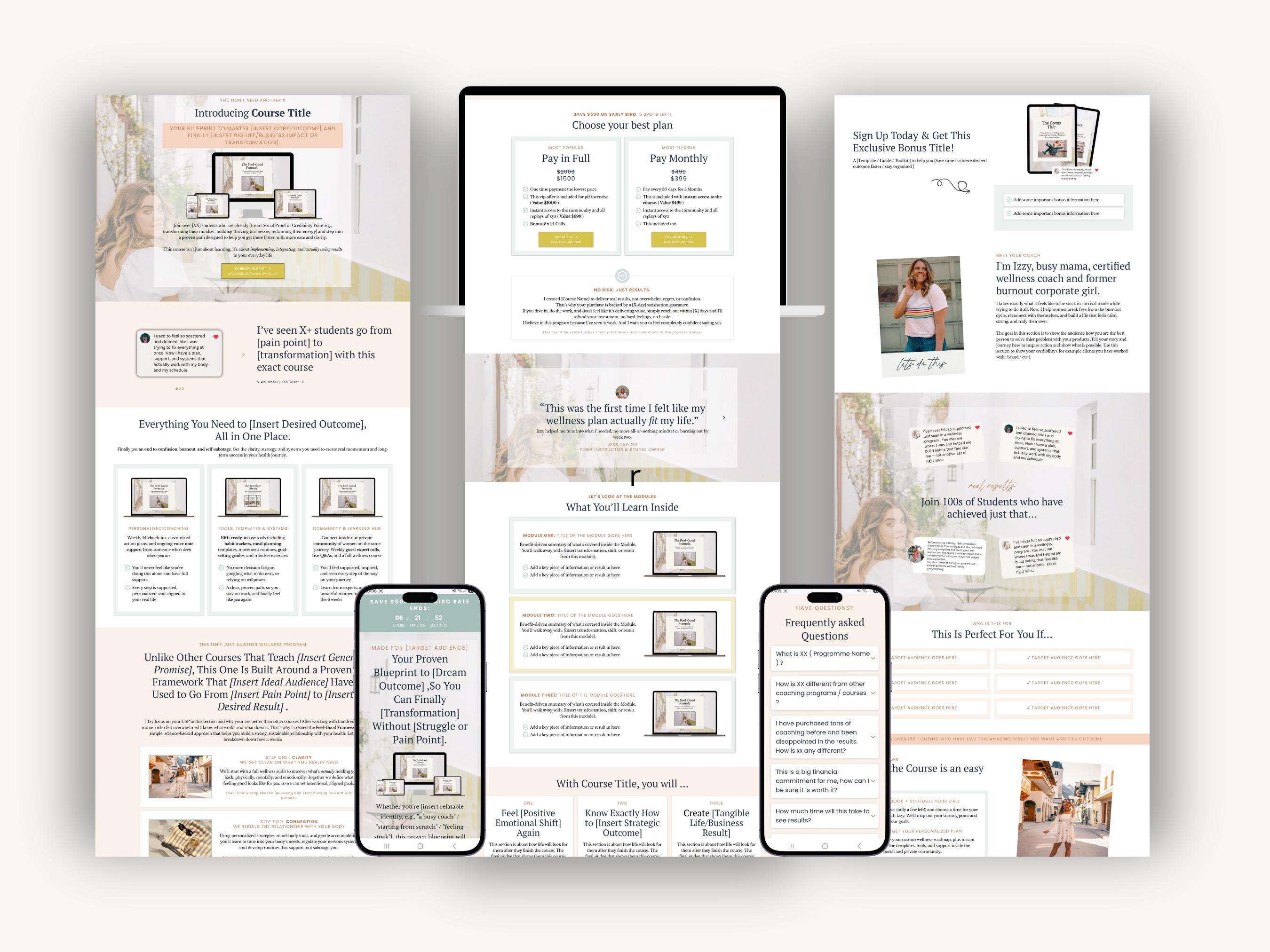 Course Sales Page Template Systeme.io. High-converting Funnel Template ...