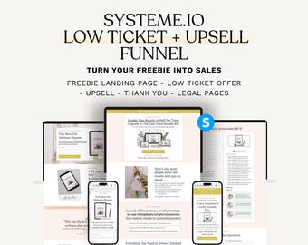 Modèle d'entonnoir de vente Systeme.io. Offre de billets à prix réduit. Modèle d'entonnoir de vente incitatif. Page de destination. Page de vente du cours sur les produits numériques. Entonnoir gratuit