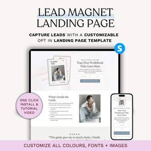 Systeme.io Freebie Landing Page Template. Anpassbares Landing Page Template für Deinen Bleimagneten. Systeme.io Funnel Design. Opt-in.