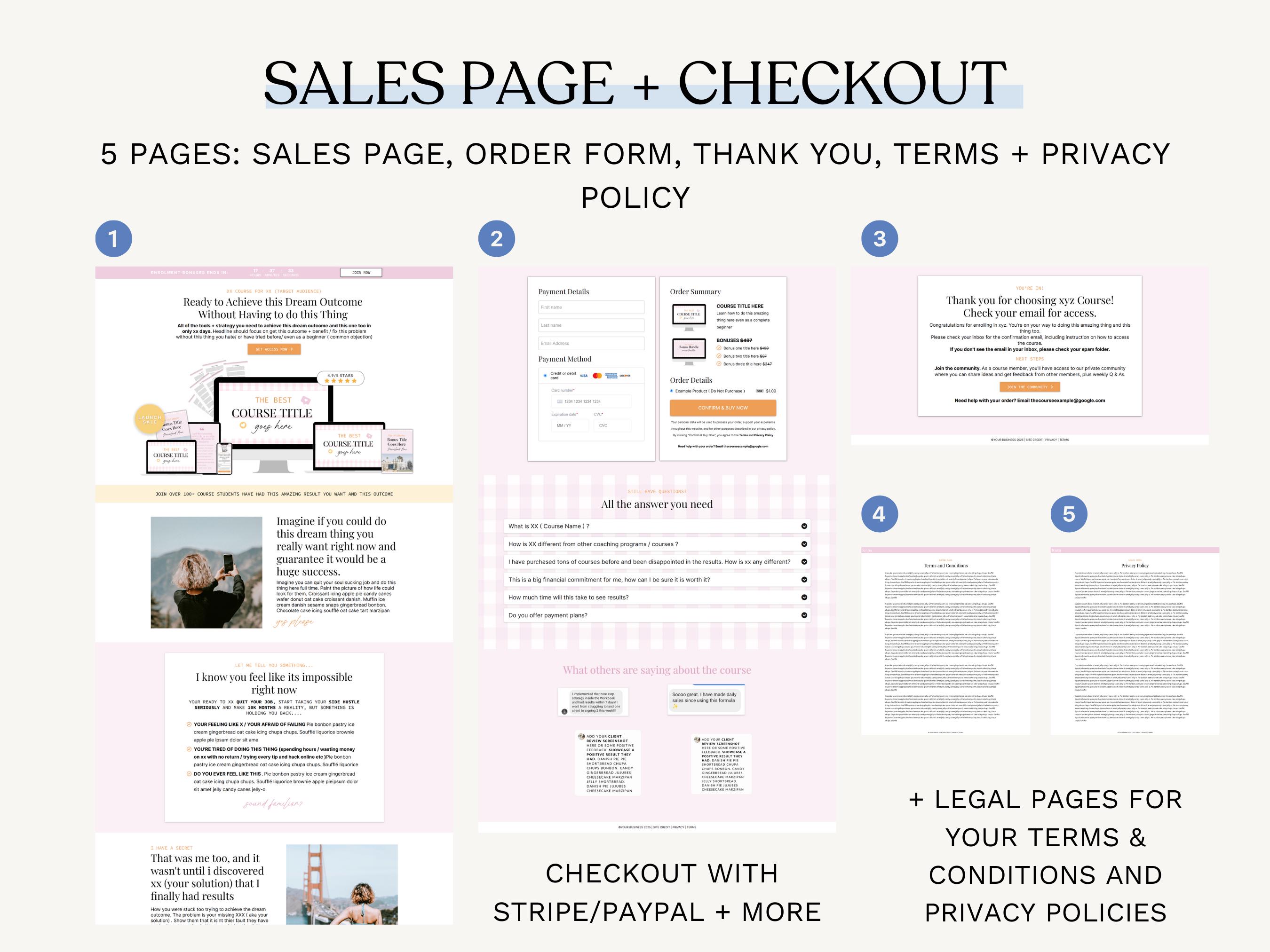 Systeme.io Course Sales Page Template. Systeme.io Funnel Template ...