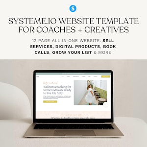 Systeme.io Website Template for Coaches, Service Providers & Course Creators. Feminine, Modern, Funnel + Sales Page Design. Premium Website.