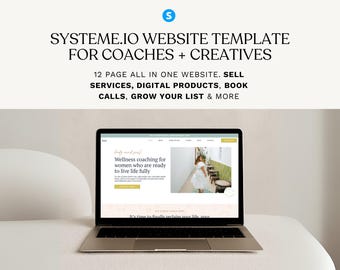 Systeme.io Website Template for Coaches, Service Providers & Course Creators. Feminine, Modern, Funnel + Sales Page Design. Premium Website.