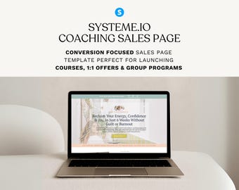 Systeme.io Coaching Sales Page Template. Systeme.io High Converting Funnel Template.  Landing Page. Digital Product Course ebook Sales Page