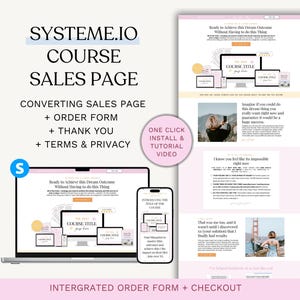 Systeme.io Course Sales Page Template. Systeme.io Funnel Template. Customizable Landing Page. Digital Product Course Sales Page.