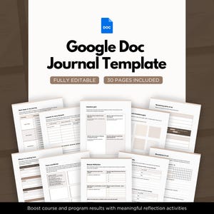 Plantilla de cuaderno de trabajo de diario de reflexión rellenable (Documento de Google)