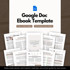 Googleドキュメントの電子書籍テンプレート、コースロードマップ、