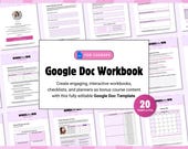 Online Course Workbook Template, Google Docs, Journal, Checklist (Digital Download)