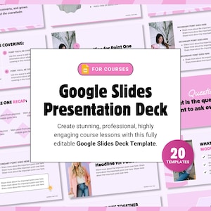 Google Slides presentation deck, online course slide deck template, powerpoint presentation, presentation template, workshop presentation,