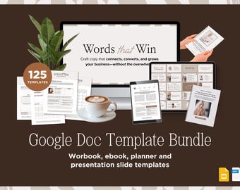 Google Docs template bundle: workbook, ebook, planner, journal, and slide deck templates