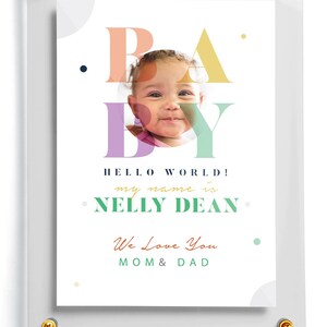 Nieuwe babykaart | Aangepaste aandenkenkaart + acrylhoesje | Babywaaierkaart | Schattige babykaart | Verzamelkaart voor baby's | Aankondiging babykaart