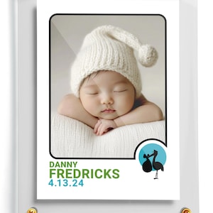 Carte à collectionner de bébé d'amusement | Carte de vœux personnalisée + étui en acrylique | Cadeau bébé maman | carte photo personnalisée | Carte à collectionner bébé | Carte à collectionner