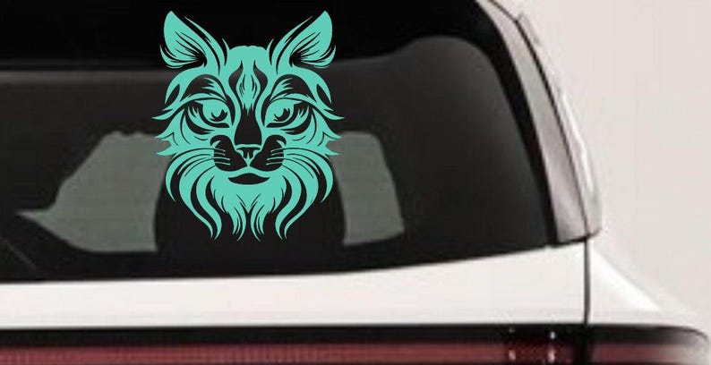 Maine Coon Cat Feline Car or Truck Vinyl Window Decal Sticker image 10