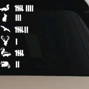 Roadkill Animals Car Decal: Keeping Count Vinyl Sticker 8in X 4.1in
