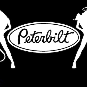 10in X 5.8in Peterbilt With Sexy Mudflap Angel Devil Good and Bad Girls Car or Truck Window Laptop Decal Sticker Your Choice Of Colors