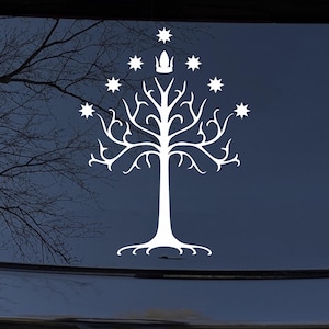 White Tree of Gondor Lord of Rings Car or Truck Window Laptop Decal Sticker Your Choice Of Sizes and Colors