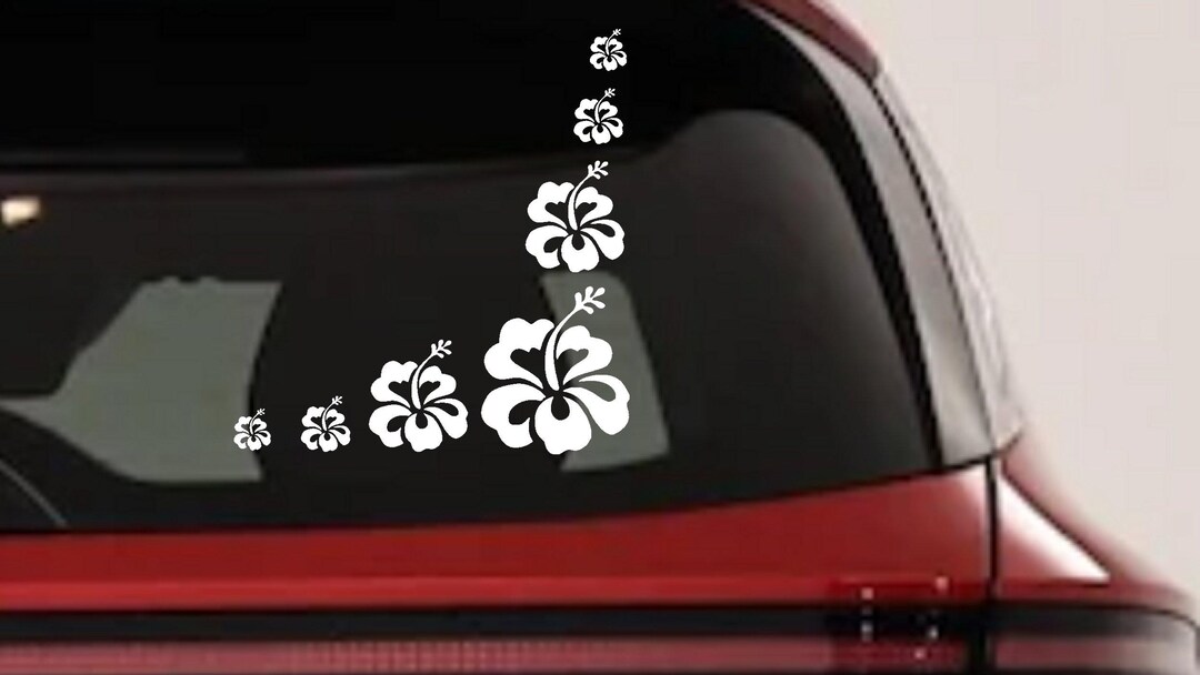 Hibiscus Flower Corner Car Window Decal Truck Vinyl Sticker Tropical ...