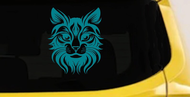 Maine Coon Cat Feline Car or Truck Vinyl Window Decal Sticker image 9