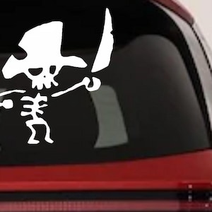 Pirate Skeleton Sword Skulls Car Truck Window Vinyl Decal Sticker 3in X 3.4in