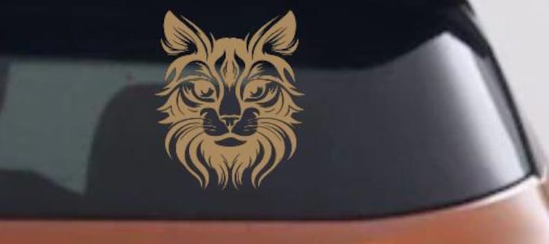 Maine Coon Cat Feline Car or Truck Vinyl Window Decal Sticker image 2