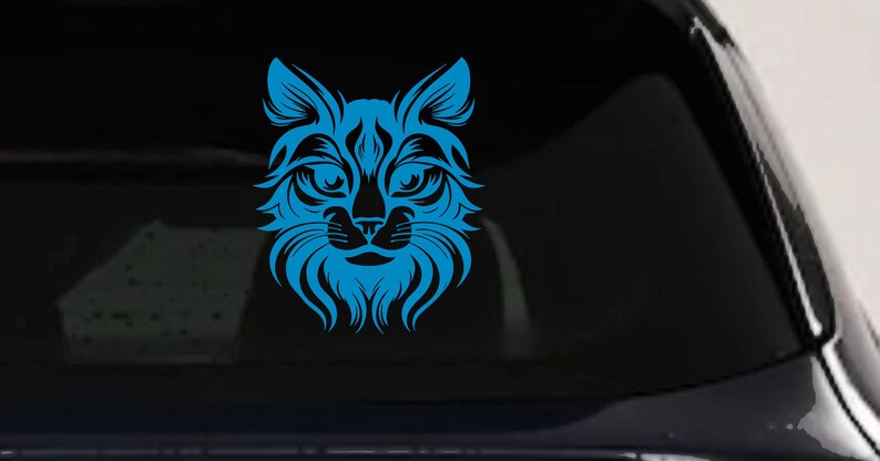 Maine Coon Cat Feline Car or Truck Vinyl Window Decal Sticker image 4