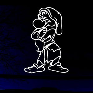8in X 5.3in Grumpy Dwarf Car or Truck Window Laptop Decal Sticker Your Choice Of Colors