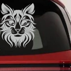 Maine Coon Cat Feline Car or Truck Vinyl Window Decal Sticker image 12