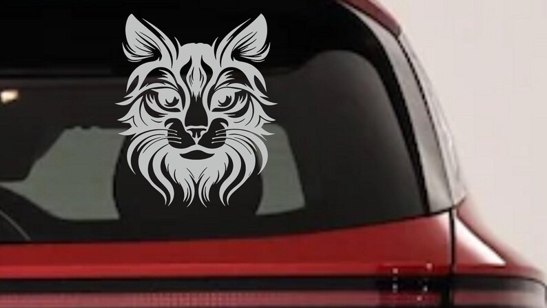Maine Coon Cat Feline Car or Truck Vinyl Window Decal Sticker image 12