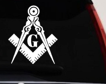 Masonic Square Compass Car Decal Freemason Vinyl Sticker Truck Window