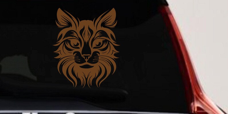 Maine Coon Cat Feline Car or Truck Vinyl Window Decal Sticker image 6