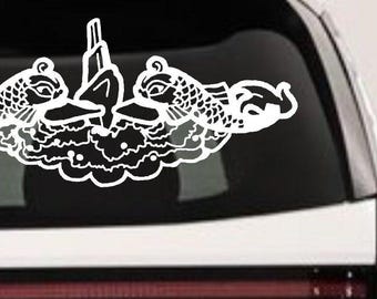 Submarine Service Dolphins Military Car or Truck Window Vinyl Decal Sticker