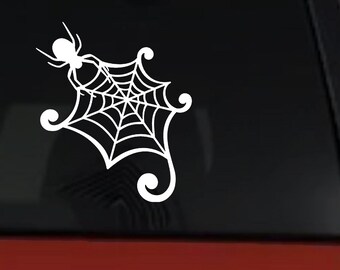 Spider in Web Vinyl Car Truck Window Decal Sticker