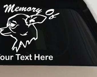 In Memory Of Chihuahua Decal Car Window Vinyl Sticker Dog Memorial Gift