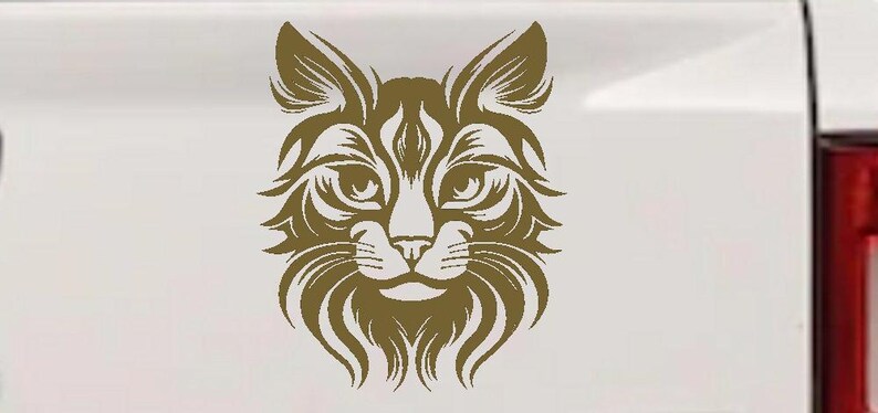 Maine Coon Cat Feline Car or Truck Vinyl Window Decal Sticker image 5