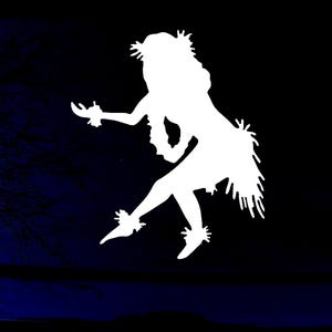 6in X 5.1in Hula Girl Dancing Car or Truck Window Laptop Decal Sticker Your Choice Of Colors