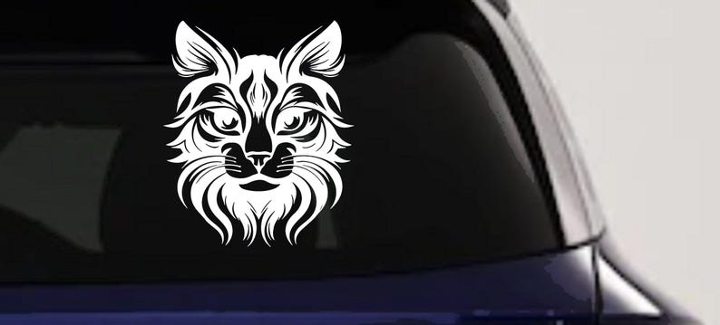 Maine Coon Cat Feline Car or Truck Vinyl Window Decal Sticker image 1